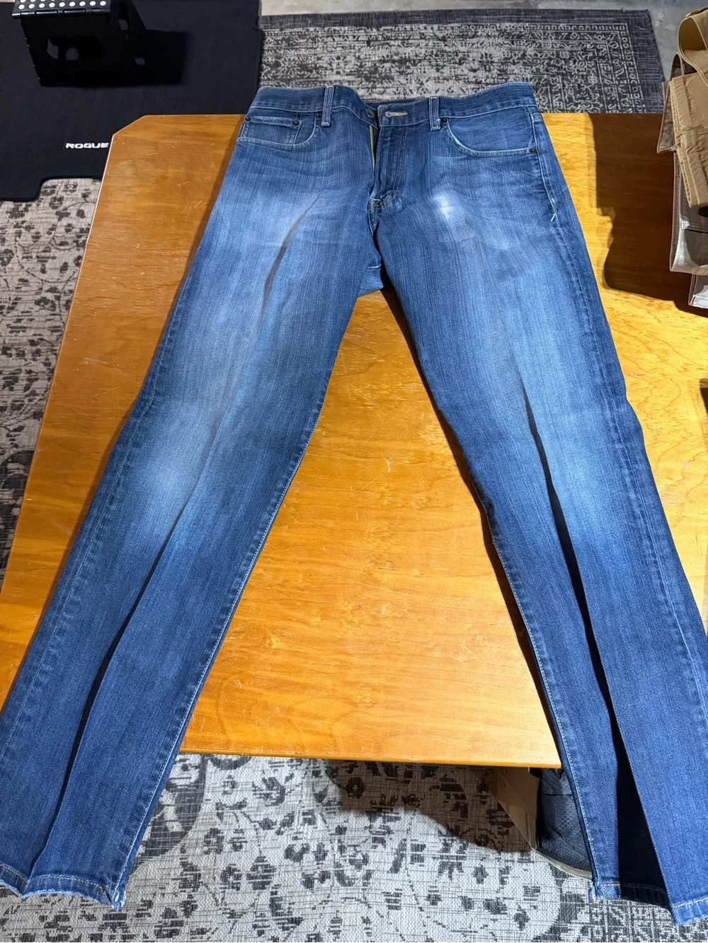 Lucky Brand Men's 329 Classic Straight Jeans in Indigo with Yellow Stitching